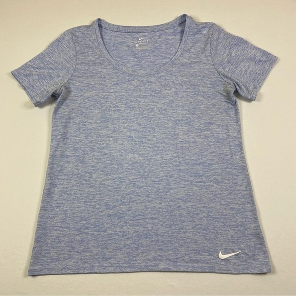 Nike Dri-Fit‎ T-Shirt Women's Medium Heather Blue Athletic Lightweight Running